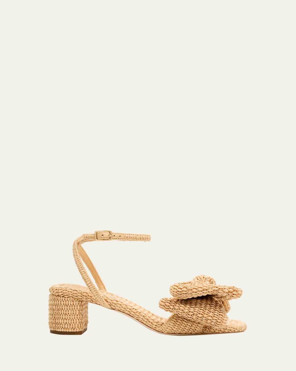 Carmen Woven Bow Ankle-Strap Sandals